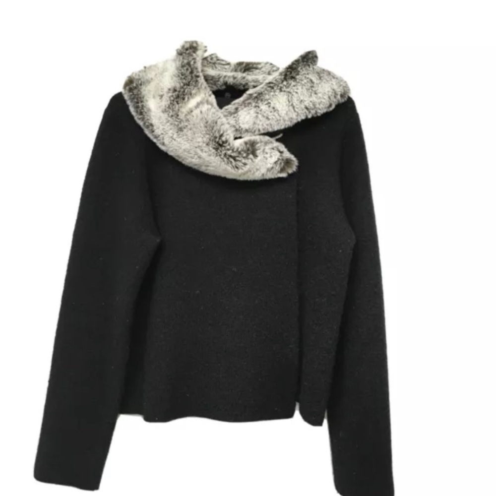 Cynthia Rowley Faux Fur Collar Sweater (S)